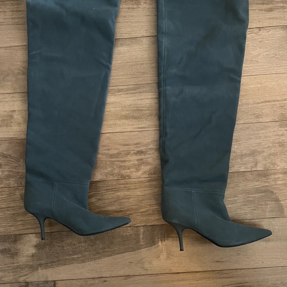 Yeezy Charcoal Over the Knee Boots